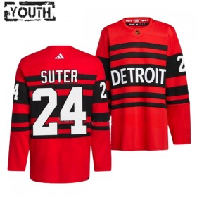 Barn Ishockey Detroit Red Wings tröja Pius Suter 24 Adidas 2022-23 Röd Reverse Retro 2.0 Authentic